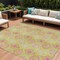 Homeroots 8' X 10' Lime Green Pink And Ivory Floral Medallion Washable Indoor Outdoor Area Rug 614602 - alternate 1