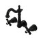 Kingston Brass Double-Handle Wall Mount Bathroom Faucet, Matte Black KS1220PKX - alternate 1