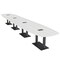 Skutchi Designs Arc Rectangle Meeting Room Table, 45 in W, 264 in L, White HAR-AREC-48x264-DOU.BK-WA7976-EBLK - alternate 1
