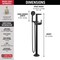 Delta Free Standing Tub Filler, Matt Black T4771-BLFL - alternate 5