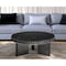 Homeroots 35" Silver And Black Mirrored Glass and Faux Marble Round Coffee Table 568904 - alternate 6