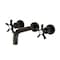 Kingston Brass Double-Handle Wall Mount Bathroom Faucet, Oil Rubbed Bronze KS8125NX - alternate 1