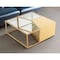 Homeroots Set of Three 37" Clear And Gold Glass And Stainless Steel Square Mirrored Bunching Coffee Tables 528845 - alternate 1
