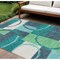 Homeroots 8' X 10' Teal Blue And Green Geometric Washable Indoor Outdoor Area Rug 612596 - alternate 1
