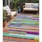 Homeroots 5' X 8' Lavender Orange And Lime Green Striped Washable Indoor Outdoor Area Rug 613291 - alternate 1