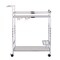 Homeroots 29in Silver Metal and Mirrored Glass Rolling Bar Cart With Wine Storage 402582 - alternate 6