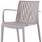 Homeroots Set of Four 22" Taupe Heavy Duty Plastic Outdoor Stacking Arm Chairs 565273 - alternate 5