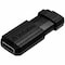 Microban Verbatim PinStripe USB Flash Drive, 8 GB, USB 2.0, Black 49062 - alternate 1