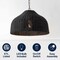 Jonathan Y Eliza 20 in. 1-Light Coastal Bohemian Woven Rattan and Iron LED Pendant, Black/Brass Gold JYL1133C - alternate 10