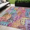 Homeroots 5' X 8' Red Gold And Teal Blue Village Houses Washable Indoor Outdoor Area Rug 577878 - alternate 1