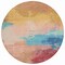 Homeroots 8' Pink Gold And Teal Blue Round Abstract Washable Indoor Outdoor Area Rug 611278 - alternate 6
