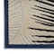 Homeroots 5' X 7' Navy Blue Ivory And Black Palm Leaf Indoor Outdoor Area Rug 550534 - alternate 4