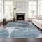 Homeroots 3' X 5' Teal Blue Navy Blue And Gray Abstract Washable Indoor Outdoor Area Rug 582962 - alternate 3