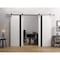 Sartodoors Double Barn Door 48 x 96 inches, Planum 0444 White Silk with Black Inserts and Frosted Glass, 13FT PLANUM0444DB-S-WS-4896 - alternate 1