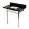 Kingston Brass 36-Inch Black Granite Console Sink with Stainless Steel Legs, 8-Inch, 3-Hole KVPK36227K386 - alternate 1