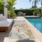 Homeroots 2' X 8' Gray and Gold Abstract Washable Non Skid Indoor Outdoor Area Rug 559160 - alternate 4