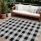 Homeroots 10' X 14' Black Gray And Ivory Plaid Washable Indoor Outdoor Area Rug 595468 - alternate 1