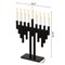 Vintiquewise Modern Decorative 9-Branch Hanukkah Menorah with LED Candles in Sleek Finish, Black QI004910.BK - alternate 4