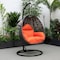 Leisuremod Charcoal Wicker Hanging Egg Swing Chair with Oraange Cushions ESCCH-40OR - alternate 7