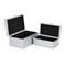Homeroots Set of Two Silver Glass Wood And Shagreen Box With Lid, 2PK 489335 - alternate 1