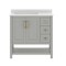 Flash Furniture Vega 36in. Vanity w/Sink, Cabinet w/Gold Hardware, Open Shelf & 3 Drawers, Marble Counter, Gry/Wht FS-VEGA36-KD-GY-HDGLD-GG - alternate 10