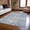 Homeroots 10' X 14' Blue And Denim Blue Floral Washable Indoor Outdoor Area Rug 609533 - alternate 4