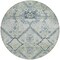 Homeroots 8' Artichoke Green Denim Blue And Silver Round Floral Washable Indoor Outdoor Area Rug 588854 - alternate 7