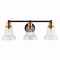 Jonathan Y Manhattan Vintage 25.5" 3-Light Metal/Glass Industrial Rustic LED Vanity, Brass Gold/Oil Rubbed Bronz JYL3546A - alternate 1