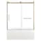 Kingston Brass 60" Acrylic Alcove Right-Hand Drain Tub with Left Sliding Tub Door, White/Brushed Brass KVTDE603122R7 - alternate 1