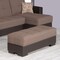 Homeroots 52" Brown Chenille And Faux Leather Tufted Storage Ottoman 608892 - alternate 4