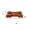 Homeroots Orange Velvet U Shaped Three Piece Sofa and Chaise Sectional With Toss Pillows 643876 - alternate 5