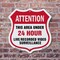 Signmission 24 Hour Surveillance Shield Sign Attenti, 6 Inch X 6 Inch, Plastic Sign SHI-P-6-351 - alternate 4