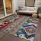 Homeroots 5' X 8' Red Pink And Teal Blue Aztec Washable Indoor Outdoor Area Rug 598503 - alternate 5