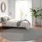 Homeroots 8' Black And Gray Round Floral Washable Indoor Outdoor Area Rug 610638 - alternate 3