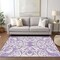 Homeroots 3' X 5' Purple And Ivory Damask Washable Indoor Outdoor Area Rug 614449 - alternate 5