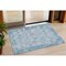 Homeroots 3' X 5' Blue And Silver Patchwork Washable Indoor Outdoor Area Rug 631419 - alternate 1