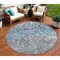Homeroots 8' Blue And Gray Round Abstract Washable Indoor Outdoor Area Rug 631947 - alternate 1