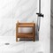 Homeroots 21" X 20" Brown Solid Wood Rectangular Shower Bench With Shelf 383361 - alternate 2