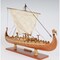 Homeroots 13" Wood Brown Solid Wood Hand Painted Model Boat Tabletop Sculpture 401957 - alternate 1