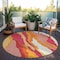 Homeroots 8' Blush Copper And Ivory Round Abstract Washable Indoor Outdoor Area Rug 600950 - alternate 6