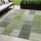 Homeroots 5' X 8' Green And Olive Green Striped Washable Indoor Outdoor Area Rug 581696 - alternate 1