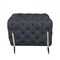 Homeroots 93" Dark Gray Italian Leather Chesterfield Sofa With Silver Legs 476529 - alternate 6