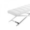 Homeroots 47in White and Silver Tufted Faux Leather Upholstered Dining Bench 473176 - alternate 5
