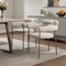 Homeroots Set of Two Light Gray and Gunmetal Boucle and Stainless Steel Open Back Dining Arm Chairs, 2PK 719096 - alternate 6