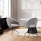 Armen Living Pria Swivel Upholstered Dining Chair in Gray Fabric with Black Metal Legs - Set of 2 LCPRSIGRYBLK - alternate 2