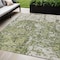 Homeroots 5' X 8' Olive Green And Ivory Abstract Washable Indoor Outdoor Area Rug 612762 - alternate 1