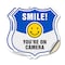 Signmission Smile You're On Camera Shield Sign Smile, 18 inch X 18 inch, Vinyl Decal, 2PK SHI-D-2PACK-18-463 - alternate 1