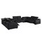 Homeroots Black Italian Leather Power Reclining U Shaped Ten Piece Corner Sectional With Console 632583 - alternate 9
