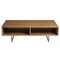 Homeroots 47" Brown and Black Wood And Metal Sled Coffee Table With Two Shelves 357531 - alternate 1