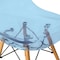 Leisuremod Dover Plastic Dining Side Chair with Wooden Legs, Transparent Blue EP19TBU - alternate 4